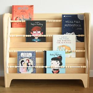 Drewniana Biblioteczka Dla Dzieci Montessori z Liczydłem