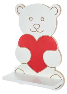 Drewniana półka ścienna Miś z Sercem
