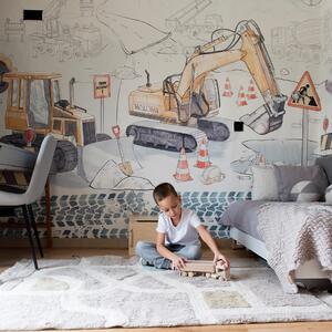 Tapeta Malumi PLAC BUDOWY Mural Z Maszynami Budowlanymi