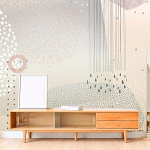 Tapeta dla dzieci Malumi_ RAINBOW DOTS - Neutral Beige