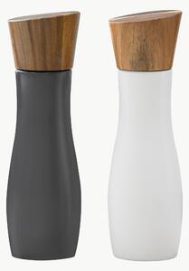 Komplet młynków do przypraw z porcelany i drewna akacjowego Essentials, 2 elem