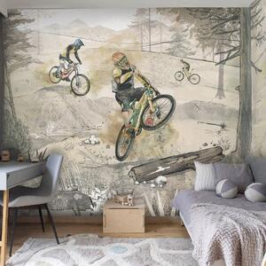 Tapeta Malumi BIKE ROAD Z Rowerami Górskimi