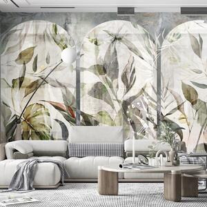 Tapeta Artystyczna Malumi Tropicana - Bright - Z Roślinnymi Arkadami