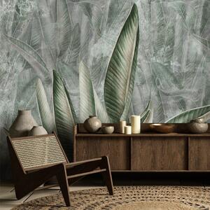 Tapeta Artystyczna Malumi _ JUNGLE LEAVES - Warm