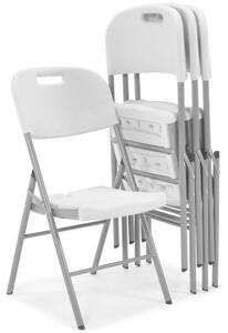 Zestaw mebli składany biały catering stół 180 cm i 8 krzeseł
