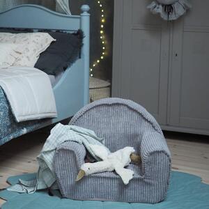 Fotel dla dziecka Blueberry Grey – sztruksowe siedzisko dla malucha