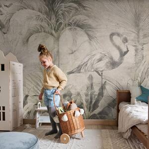 Tapeta dla dzieci Malumi _ EXOTIC FLAMINGO - Tropikalna