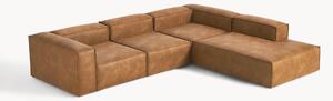 Narożna sofa modułowa XL ze skóry z recyklingu Lennon (4-osobowa)