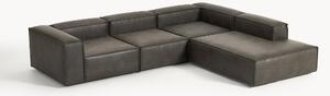 Narożna sofa modułowa XL ze skóry z recyklingu Lennon (4-osobowa)