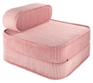 Fotel dla dziecka rozkładany sztruksowy Pink Mousse Wigiwama
