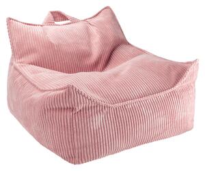 Miękki fotelik pufa dla dziecka Pink Mousse Sztruks Wigiwama