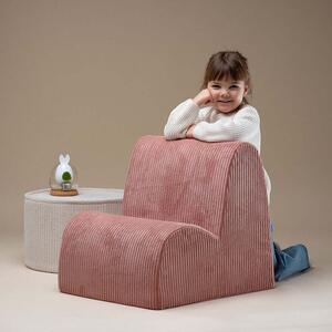 Fotelik pufa dla dziecka Bouncle Pink Mousse Cloud Sztruks Wigiwama