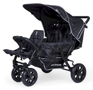 Childhome Wózek trzyosobowy Triplet Black