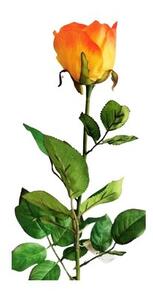 Sztuczna róża, pomarańczowy, 69 cm