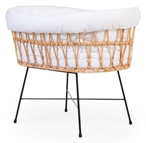 Łóżeczko Rattanowe Natural/Black 90x51cm, Childhome