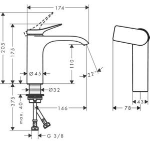 Bateria umywalkowa HANSGROHE Vivenis 110 CoolStart 75024670 Czarny mat