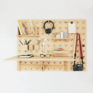Wielofunkcyjny organizer ścienny Pegboard zestaw ze stolikiem (100 × 75)