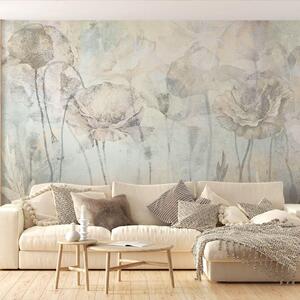 Tapeta Artystyczna Malumi Poppy - Ice - Do Salonu Z Motywem Maków