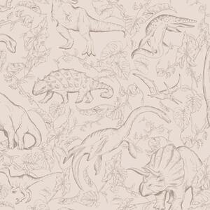 Tapeta do pokoju dziecka w Dinozaury Beżowa