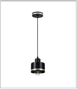 Pojedyncza czarna lampa wisząca z ozdobną opaską - V127-Katani