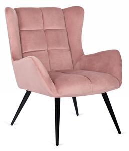 Różowy nowoczesny pikowany fotel - Zaxo