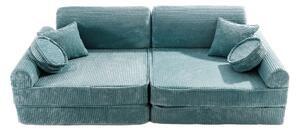 Sztruksowa sofa dziecięca Premium, Turkusowa