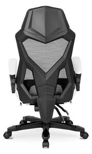 Biało-czarny ergonomiczny fotel obrotowy - Vixo