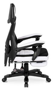 Biało-czarny ergonomiczny fotel obrotowy - Vixo
