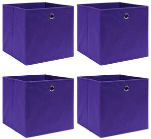 Fioletowy komplet 4 pudełek do przechowywania - Fiwa 4X