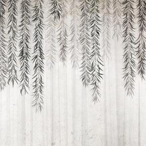 Tapeta Artystyczna Botanica - Vine Black - Tapeta Do Salonu I Sypialni Z Wiszącymi Gałązkami