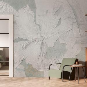 Tapeta Artystyczna Hibiscus - Sage Grey - Nowoczesna Tapeta Do Salonu I Sypialni Z Kwiatami Hibiskusa