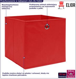 Czerwony zestaw 4 pudełek do przechowywania - Fiwa 3X