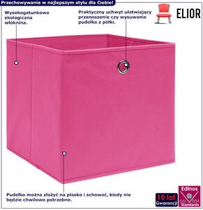 Różowy zestaw 4 składanych pudełek do regału - Fiwa 3X