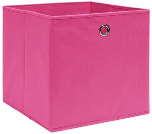 Różowy zestaw 4 składanych pudełek do regału - Fiwa 3X
