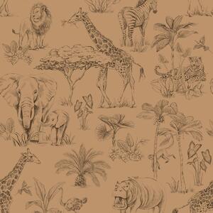 Tapeta do pokoju dziecka Safari Toffee
