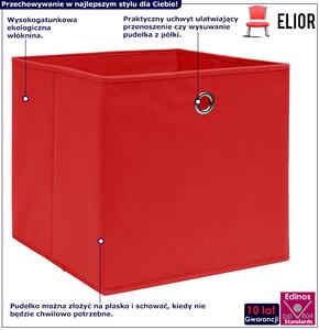 Zestaw czerwonych pudełek z materiału 4 sztuki - Fiwa 4X