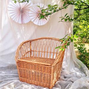 Ławka Wiklinowa Kufer Sofa Skrzynia Naturalna