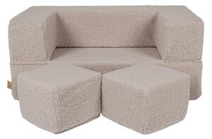 Modułowa sofa do pokoju dziecka Bearly Cube Kremowa