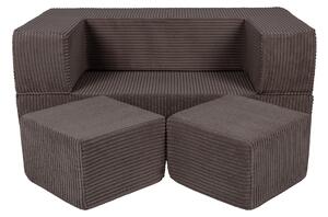 Modułowa sofa do pokoju dziecka Sztruksowa Brązowa