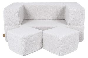 Modułowa sofa do pokoju dziecka Bearly Cube Jasnoszara