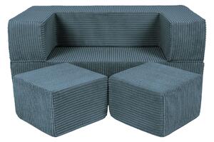 Modułowa sofa do pokoju dziecka Sztruksowa Turkusowa