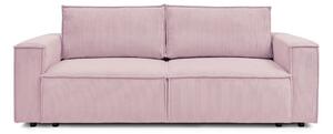Jasnoróżowa sztruksowa rozkładana sofa 245 cm Nihad – Bobochic Paris