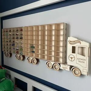 Drewniana półka Tir na resoraki motessori XXL