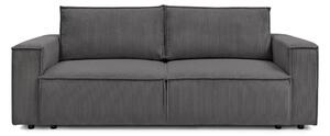 Ciemnoszara sztruksowa rozkładana sofa 245 cm Nihad – Bobochic Paris