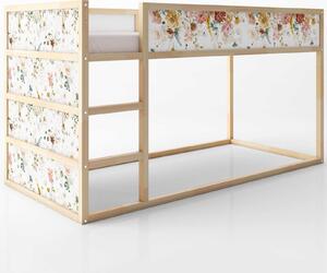 Naklejka na łóżko Ikea Kura Kwiaty Vinatage