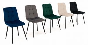 EMWOmeble Krzesło tapicerowane granatowe ZOFIA (DC-6401) welur