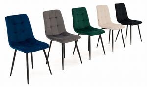MebleMWM Krzesło tapicerowane DC-6401 | Czarny welur #66 | Outlet