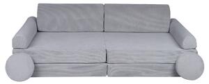 Sztruksowa sofa dziecięca Premium Szara