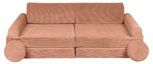 Sztruksowa sofa dziecięca Premium Ceglana