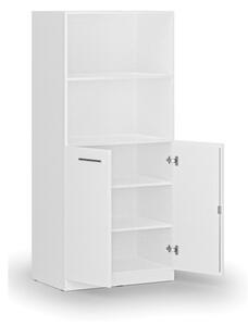 Szafa biurowa z drzwiami niskimi PRIMO, 800 x 500 x 1781 mm, biały